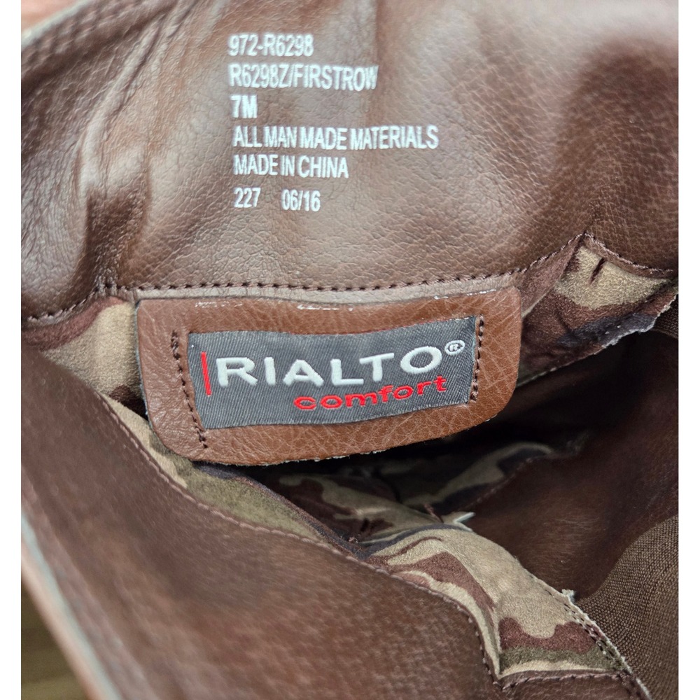 Rialto Firstrow Brown Over The Knee Boots Faux Leather Camo Lining Women 7M - Picture 4 of 8